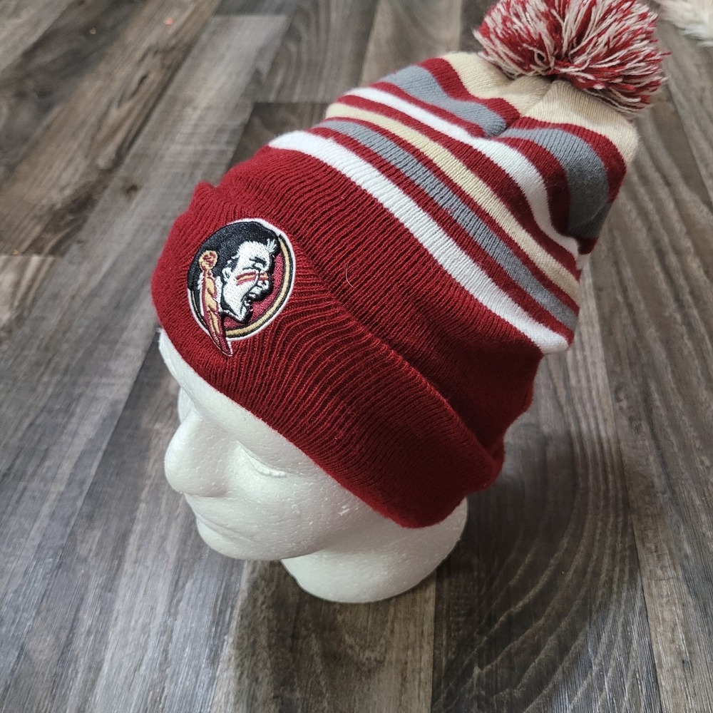 Florida State University Pom Beanie Hat Seminoles Logo NCAA Football